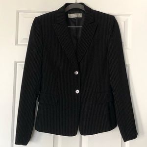 Tahari black & white pinstripe jacket
